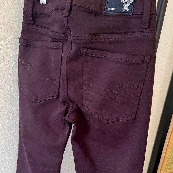 American Eagle dark plum super stretch skinny jeans NWT SIZE 00 Reg - Picture 9 of 11